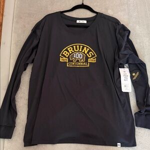 47 Brand Bruins Centennial Long Sleeve Tee - Black & Gold